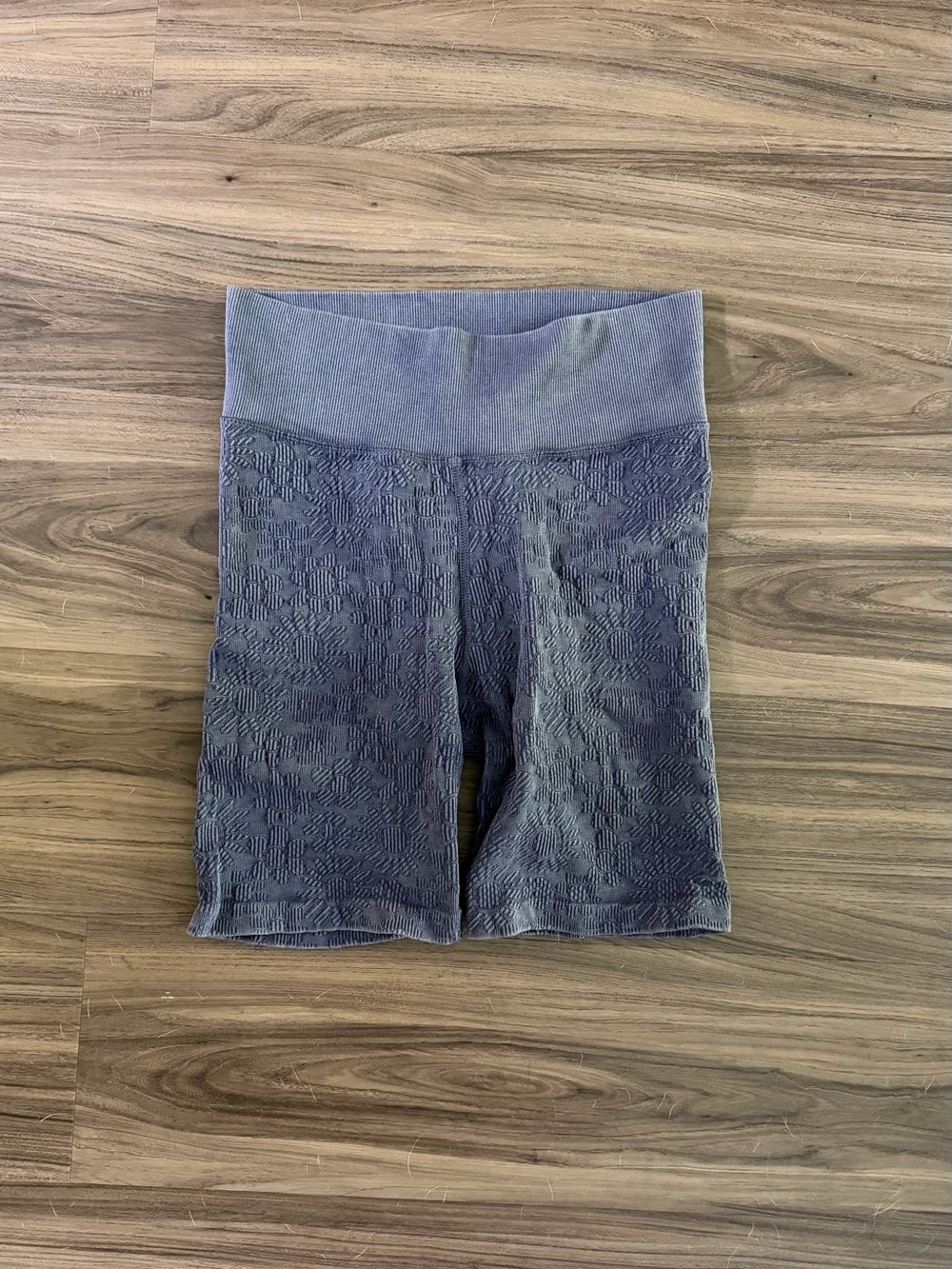 aerie Textured High-Rise Bike Shorts - Slate Blue